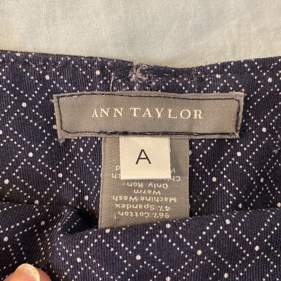 Ann Taylor Navy/White Pleated Front Skirt Size 8 - Picture 3 of 7
